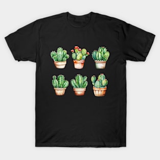 set of watercolor cactus T-Shirt